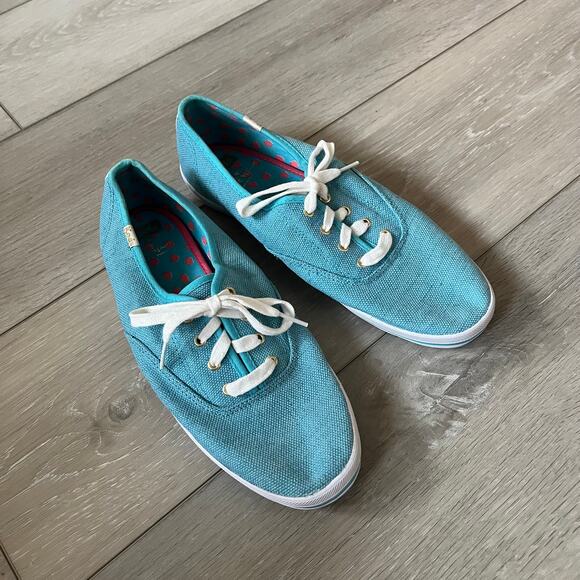 Keds x Kate Spade 'Champion' Women's 9 Canvas Lace Up Sneaker Tiffany Blue - Picture 10 of 10